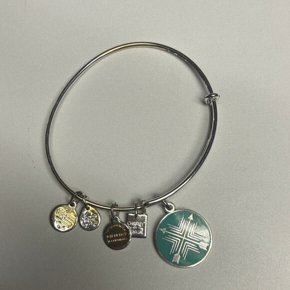 Alex and Ani Silver-Tone Bangle Bracelet Arrow of Friendship - Picture 4 of 5